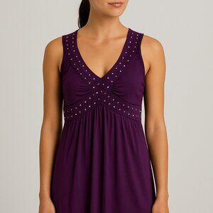 Design History Purple Studded Sleeveless Dress/Tunic